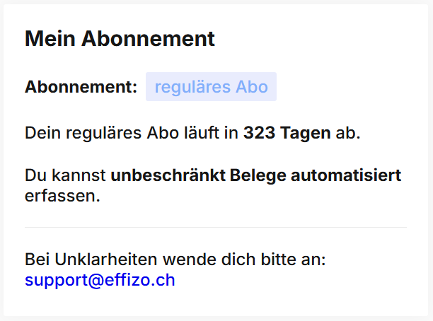 Subscription and term overview in Effizo