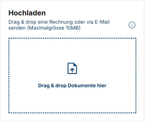 Automatic document processing via drag & drop in the Effizo dashboard