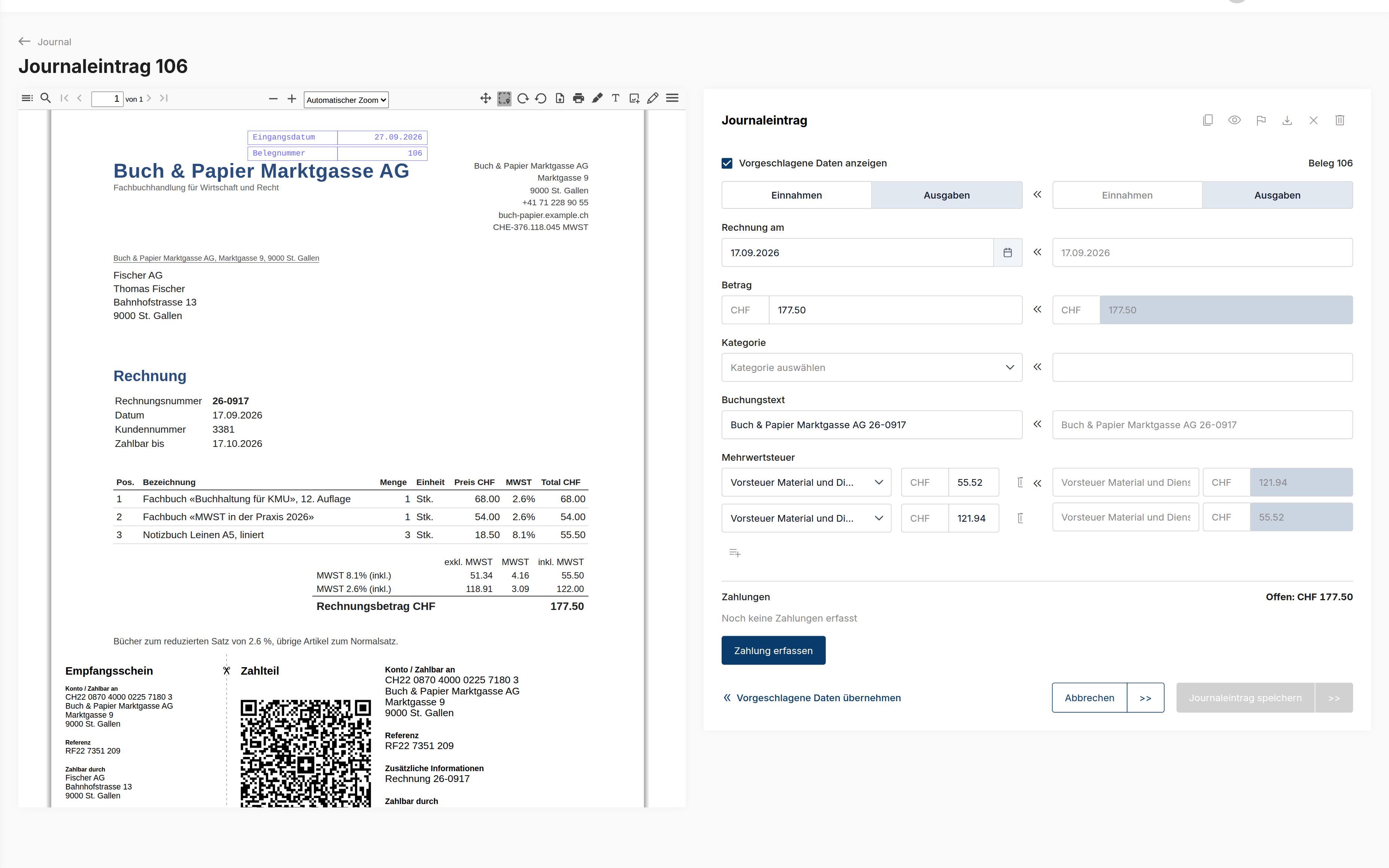 Dati estratti dal documento come proposta di registrazione